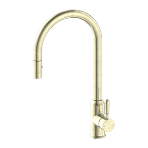 Nero Mixer Taps YORK PULL OUT SINK MIXER WITH VEGIE SPRAY FUNCTION WITH METAL LEVER AGED BRASS (NR69210802AB)