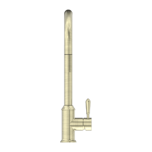 Nero Mixer Taps YORK PULL OUT SINK MIXER WITH VEGIE SPRAY FUNCTION WITH METAL LEVER AGED BRASS (NR69210802AB)