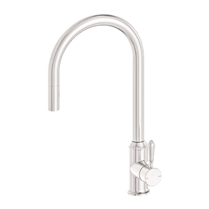 Nero Mixer Taps York Pull Out Sink Mixer With Vegie Spray Function With Metal Lever Brushed Nickel (NR69210802BN)