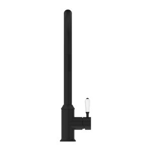 Nero Mixer Taps YORK PULL OUT SINK MIXER WITH VEGIE SPRAY FUNCTION WITH WHITE PORCELAIN LEVER MATTE BLACK (NR69210801MB)