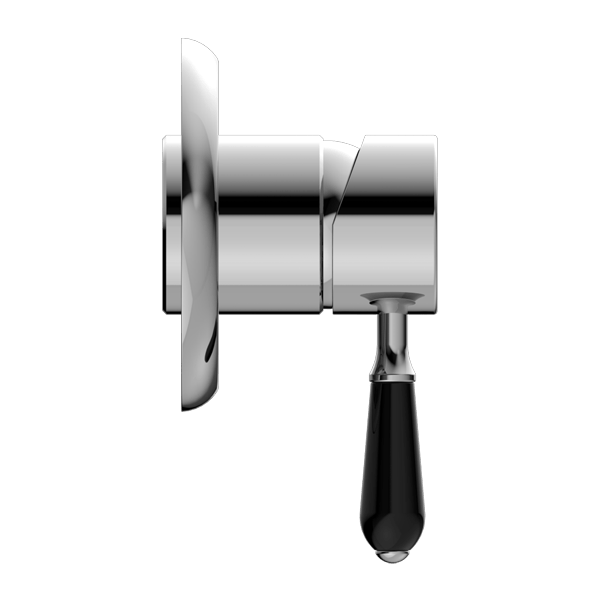 YORK SHOWER MIXER WITH BLACK PORCELAIN LEVER CHROME (NR69210903CH)