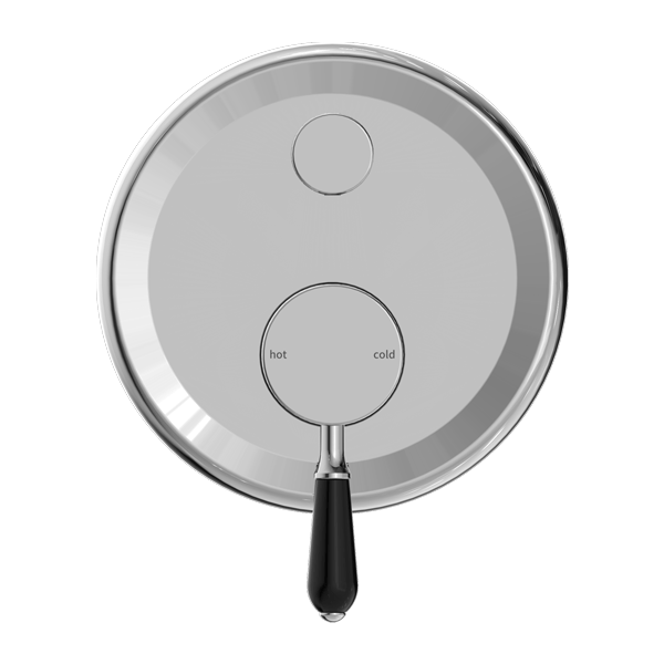 YORK SHOWER MIXER WITH DIVERTOR WITH BLACK PORCELAIN LEVER CHROME (NR692109A03CH)