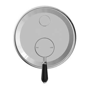 Nero Mixer Taps YORK SHOWER MIXER WITH DIVERTOR WITH BLACK PORCELAIN LEVER CHROME (NR692109A03CH)