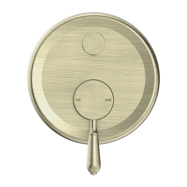 Nero Mixer Taps YORK SHOWER MIXER WITH DIVERTOR WITH METAL LEVER AGED BRASS (NR692109A02AB)