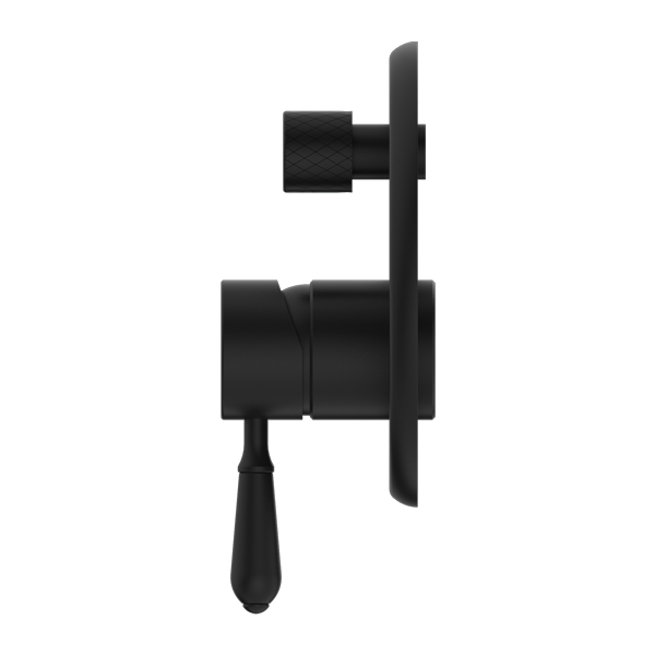 Nero Mixer Taps YORK SHOWER MIXER WITH DIVERTOR WITH METAL LEVER MATTE BLACK (NR692109A02MB)