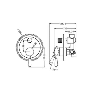 Nero Mixer Taps YORK SHOWER MIXER WITH DIVERTOR WITH WHITE PORCELAIN LEVER AGED BRASS (NR692109A01AB)