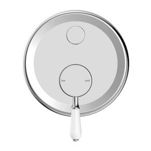 Nero Mixer Taps YORK SHOWER MIXER WITH DIVERTOR WITH WHITE PORCELAIN LEVER CHROME (NR692109A01CH)