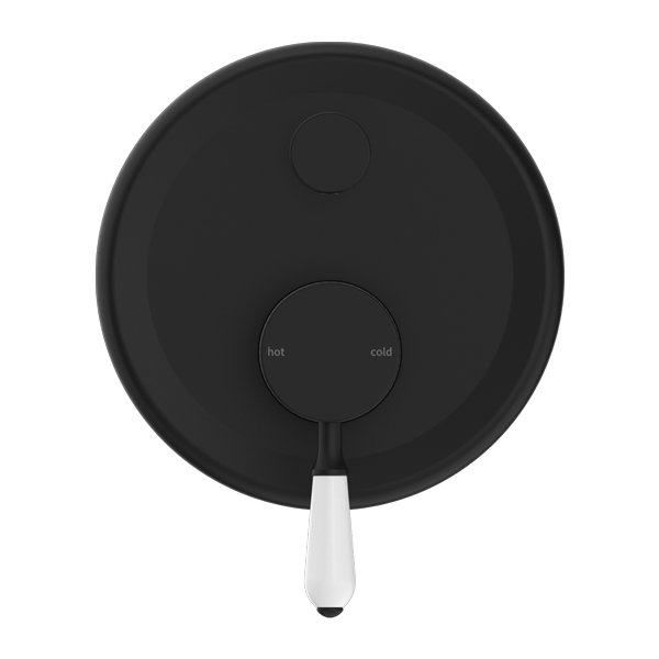 YORK SHOWER MIXER WITH DIVERTOR WITH WHITE PORCELAIN LEVER MATTE BLACK (NR692109A01MB)