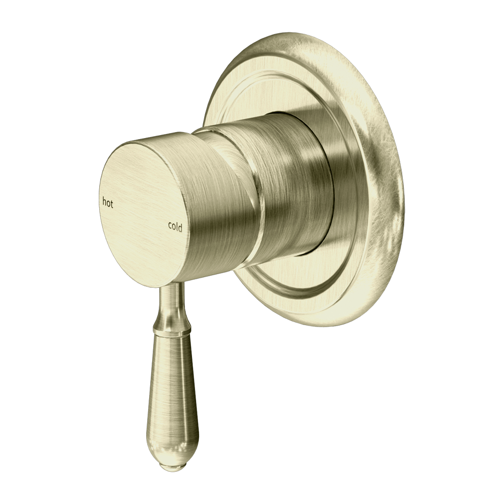 Nero Mixer Taps YORK SHOWER MIXER WITH METAL LEVER AGED BRASS (NR69210902AB)