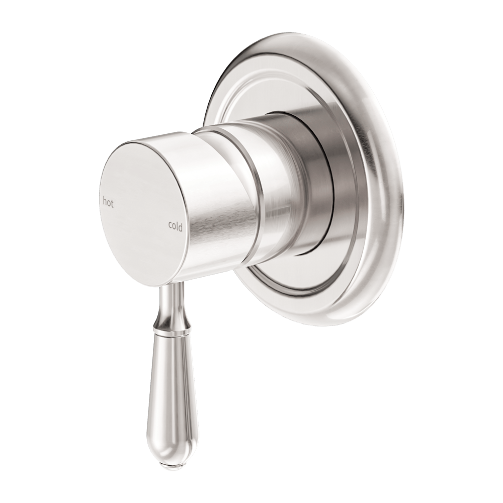 Nero Mixer Taps York Shower Mixer With Metal Lever Brushed Nickel (NR69210902BN)