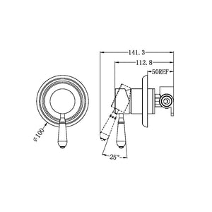 Nero Mixer Taps YORK SHOWER MIXER WITH METAL LEVER CHROME (NR69210902CH)