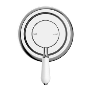 Nero Mixer Taps YORK SHOWER MIXER WITH WHITE PORCELAIN LEVER CHROME (NR69210901CH)