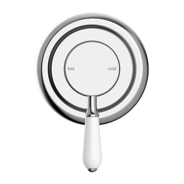 Nero Mixer Taps YORK SHOWER MIXER WITH WHITE PORCELAIN LEVER CHROME (NR69210901CH)