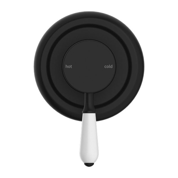 YORK SHOWER MIXER WITH WHITE PORCELAIN LEVER MATTE BLACK (NR69210901MB)