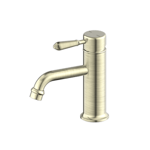 Nero Mixer Taps YORK STRAIGHT BASIN MIXER WITH METAL LEVER AGED BRASS (NR692101b02AB)
