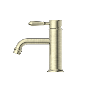 Nero Mixer Taps YORK STRAIGHT BASIN MIXER WITH METAL LEVER AGED BRASS (NR692101b02AB)