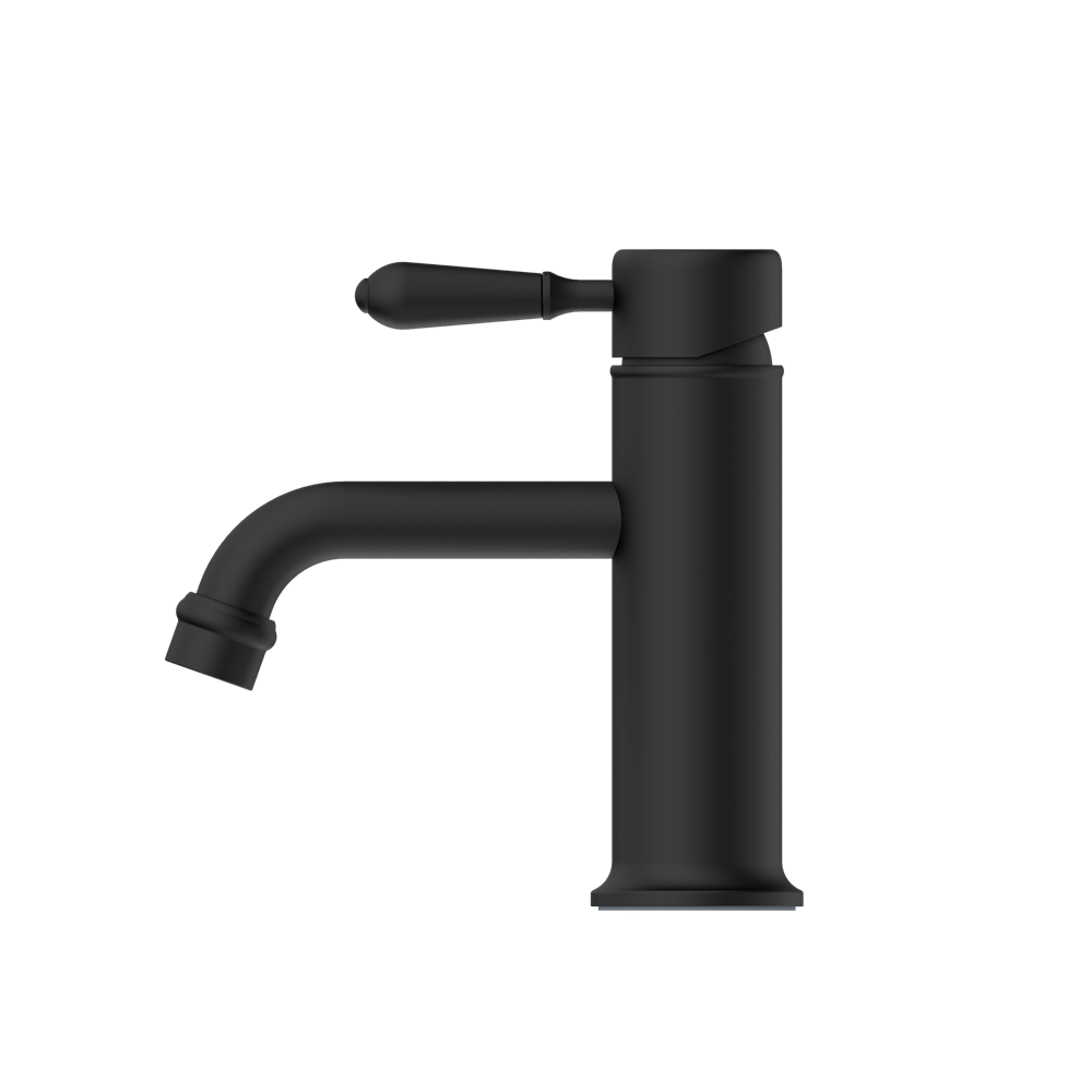 YORK STRAIGHT BASIN MIXER WITH METAL LEVER MATTE BLACK (NR692101b02MB)