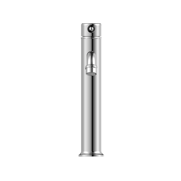 Nero Mixer Taps YORK STRAIGHT TALL BASIN MIXER WITH BLACK PORCELAIN LEVER CHROME (NR692101a03CH)