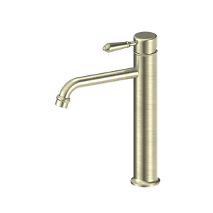 Nero Mixer Taps YORK STRAIGHT TALL BASIN MIXER WITH METAL LEVER AGED BRASS (NR692101a02AB)