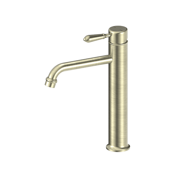 Nero Mixer Taps YORK STRAIGHT TALL BASIN MIXER WITH METAL LEVER AGED BRASS (NR692101a02AB)