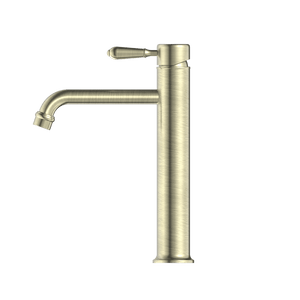 Nero Mixer Taps YORK STRAIGHT TALL BASIN MIXER WITH METAL LEVER AGED BRASS (NR692101a02AB)