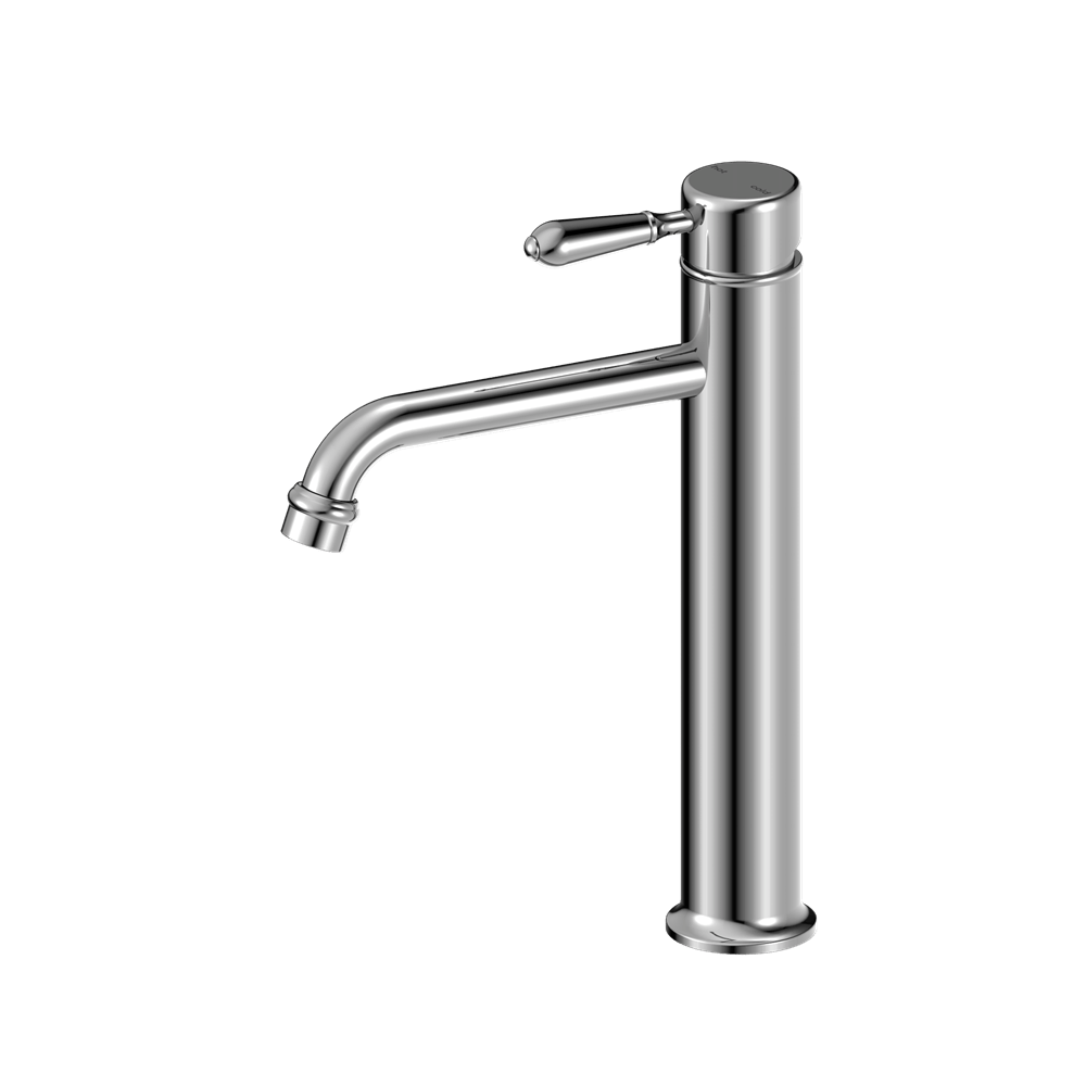 Nero Mixer Taps YORK STRAIGHT TALL BASIN MIXER WITH METAL LEVER CHROME (NR692101a02CH)