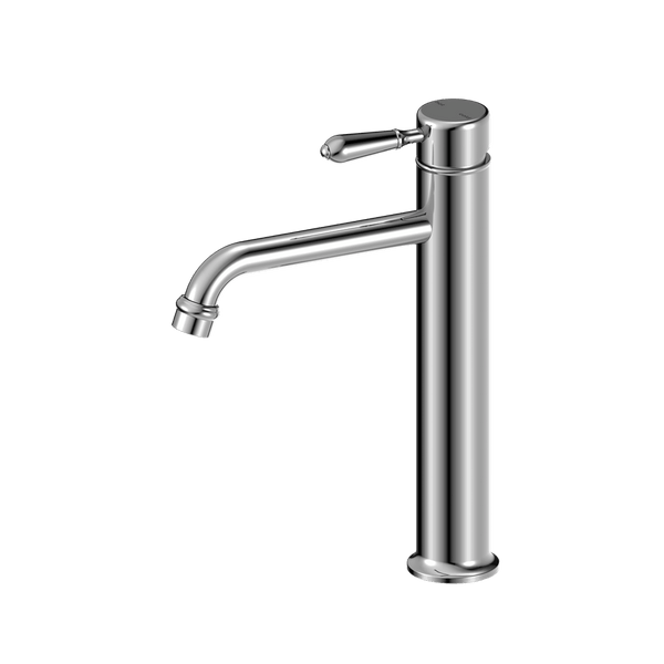 Nero Mixer Taps YORK STRAIGHT TALL BASIN MIXER WITH METAL LEVER CHROME (NR692101a02CH)