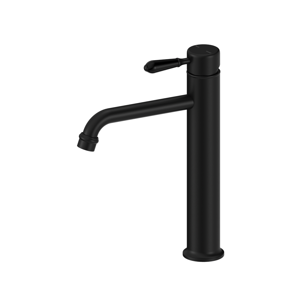 Nero Mixer Taps YORK STRAIGHT TALL BASIN MIXER WITH METAL LEVER MATTE BLACK (NR692101a02MB)
