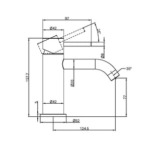 Nero Mixer Taps Zen SS316L Basin Mixer Graphite (NR162201GR)