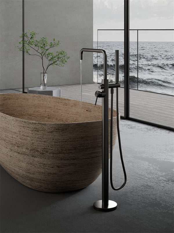 Nero Mixer Taps Zen SS316L Freestanding Bath Mixer Graphite (NR162203a02GR)