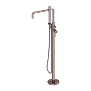 Nero Mixer Taps Zen SS316L Freestanding Bath Mixer With Outdoor Shower Hose Brushed Bronze (NR162203a01BZ)