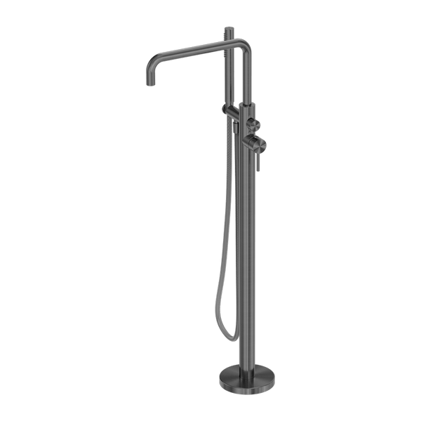 Nero Mixer Taps Zen SS316L Freestanding Bath Mixer With Outdoor Shower Hose Graphite (NR162203a01GR)
