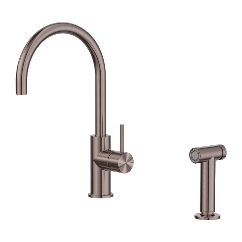 Nero Mixer Taps Zen SS316L Kitchen Mixer With Hand Spray Brushed Bronze (NR162208BZ)
