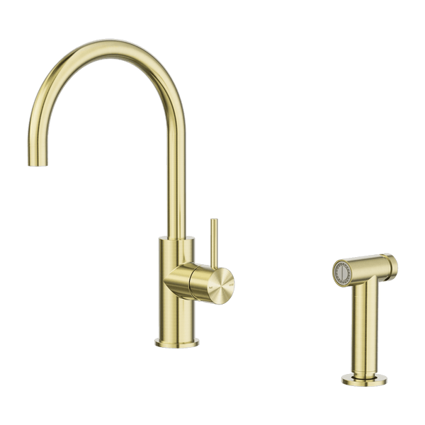 Nero Mixer Taps Zen SS316L Kitchen Mixer With Hand Spray Brushed Gold (NR162208BG)