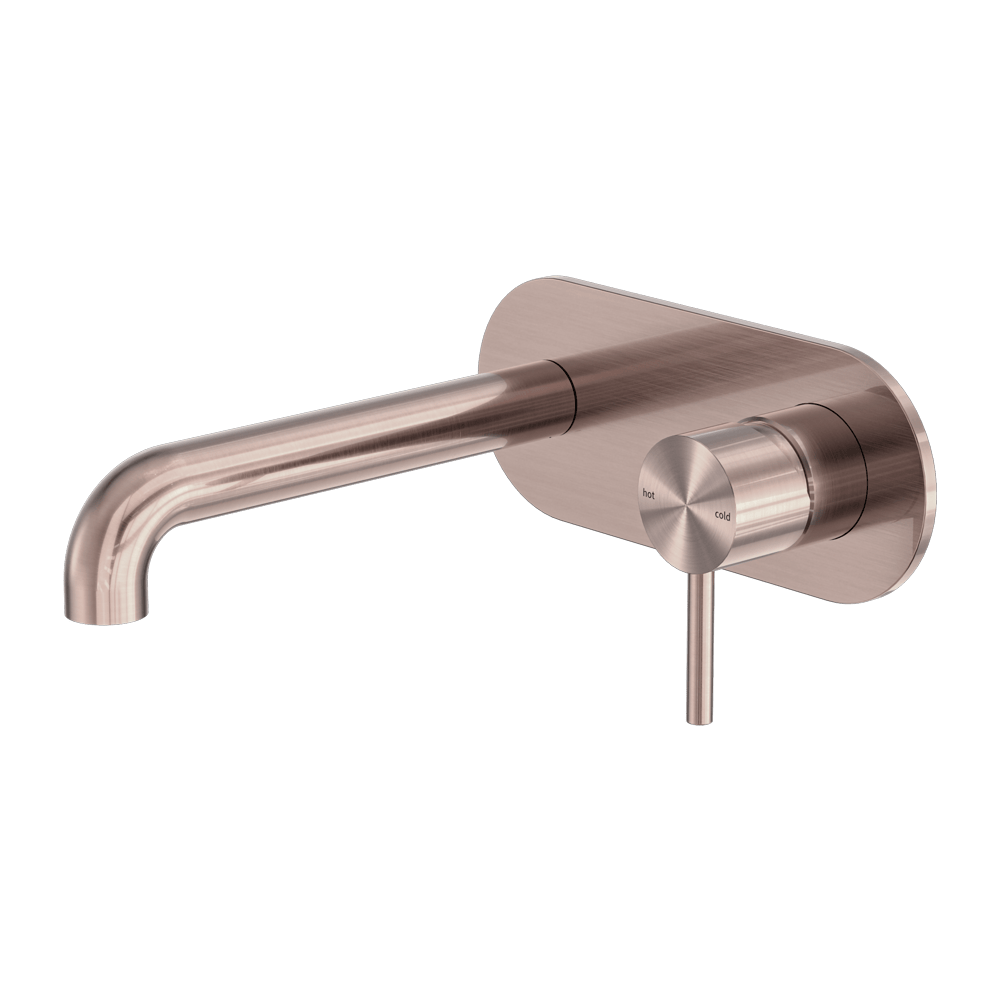 Nero Mixer Taps Zen SS316L Wall Basin/Bath Mixer 185/230mm Spout Brushed Bronze