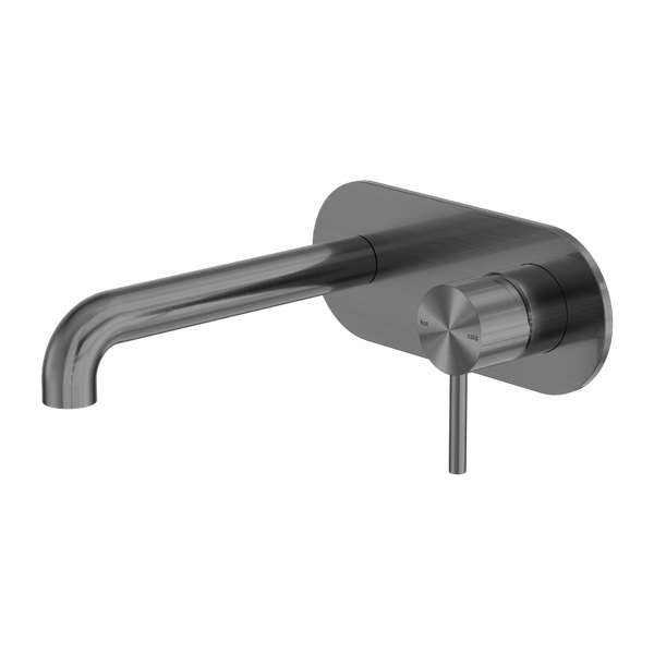 Nero Mixer Taps Zen SS316L Wall Basin/Bath Mixer 185/230mm Spout Graphite
