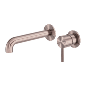 Nero Mixer Taps Zen SS316L Wall Basin/Bath Mixer Separate Back Plate 185/230mm Spout Brushed Bronze
