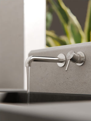 Nero Mixer Taps Zen SS316L Wall Basin/Bath Mixer Separate Back Plate 185/230mm Spout Brushed Nickel