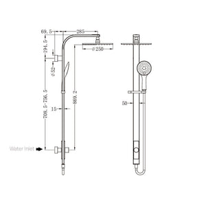 Nero Showers ASTRA RAIN ROUND TWIN SHOWER SINGLE HOSE CHROME (NR281305aCH)