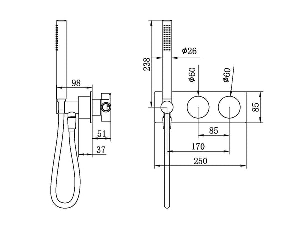 Nero Showers KARA PROGRESSIVE SHOWER SYSTEM MATTE BLACK (NR271903cMB)