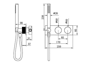 Nero Showers OPAL PROGRESSIVE SHOWER SYSTEM BRUSHED BRONZE (NR252003cBZ)