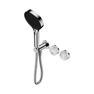 Nero Showers SERENITY PROGRESSIVE SHOWER SYSTEM WITH ARABESCATO CORCHIA HANDLE AND SERENITY HAND SHOWER CHROME (24E028CH)