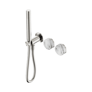 Nero Showers SERENITY PROGRESSIVE SHOWER SYSTEM WITH ARABESCATO CORCHIA HANDLE AND SLIM SHOWER BRUSHED NICKEL (24E022BN)