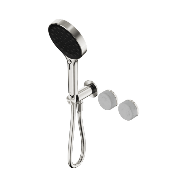 Nero Showers SERENITY PROGRESSIVE SHOWER SYSTEM WITH CARRARA HANDLE AND SERENITY HAND SHOWER BRUSHED NICKEL (24E025BN)