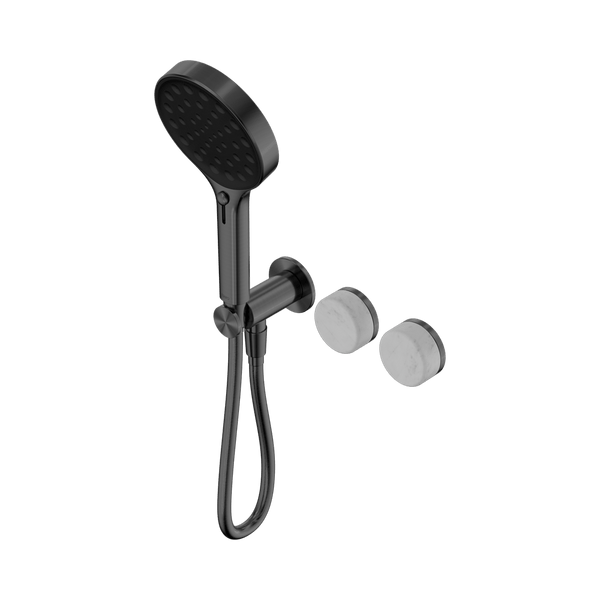 Nero Showers SERENITY PROGRESSIVE SHOWER SYSTEM WITH CARRARA HANDLE AND SERENITY HAND SHOWER GUN METAL (24E025GM)