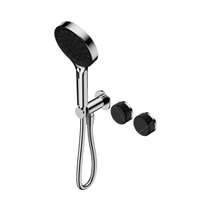 Nero Showers SERENITY PROGRESSIVE SHOWER SYSTEM WITH MARQUINA BLACK HANDLE AND SERENITY HAND SHOWER CHROME (24E132CH)