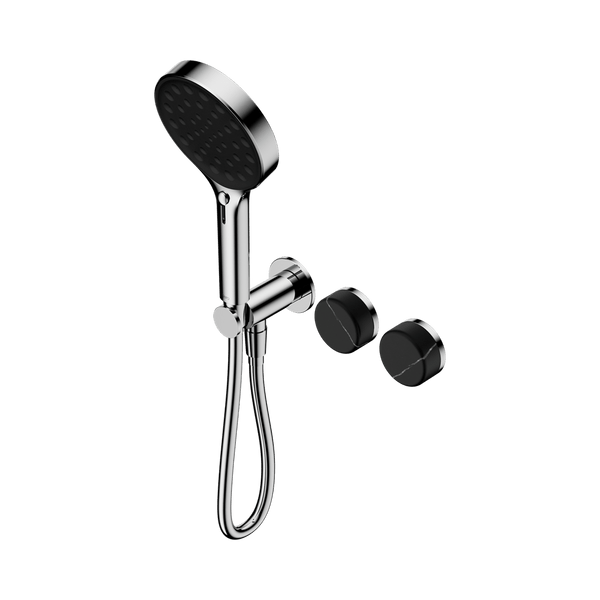 Nero Showers SERENITY PROGRESSIVE SHOWER SYSTEM WITH MARQUINA BLACK HANDLE AND SERENITY HAND SHOWER CHROME (24E132CH)
