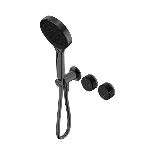 Nero Showers SERENITY PROGRESSIVE SHOWER SYSTEM WITH MARQUINA BLACK HANDLE AND SERENITY HAND SHOWER GUN METAL (24E132GM)