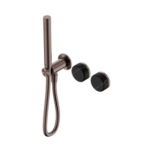 Nero Showers SERENITY PROGRESSIVE SHOWER SYSTEM WITH MARQUINA BLACK HANDLE AND SLIM SHOWER BRUSHED BRONZE (24E131BZ)