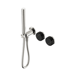 Nero Showers SERENITY PROGRESSIVE SHOWER SYSTEM WITH MARQUINA BLACK HANDLE AND SLIM SHOWER BRUSHED NICKEL (24E131BN)